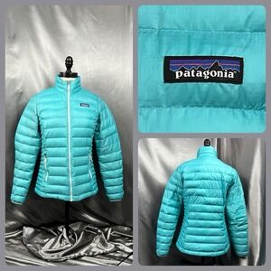 Patagonia Women's XS Teal Blue Goose Down Insulated Nano‎ Puffer Coat Jacket